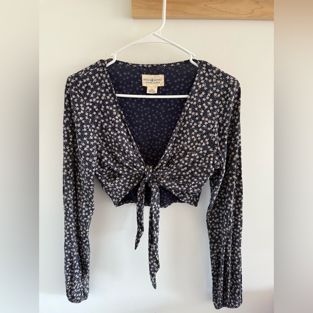 Denim & Supply Ralph Lauren Floral Tie Top and Sweater Medium
